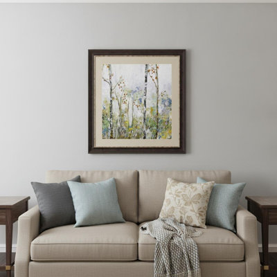 Birch Forest II, reproduction d'art encadrée brune