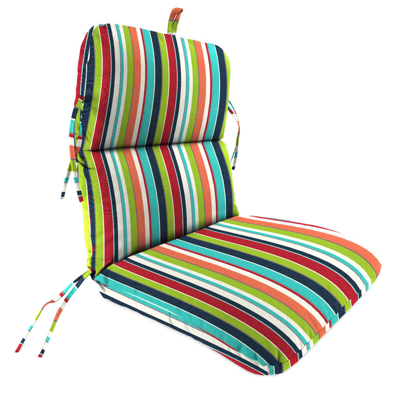 22" x 45" Outdoor Chair Cushion with Ties and Loop, Carousel Confetti, Sunbrella®