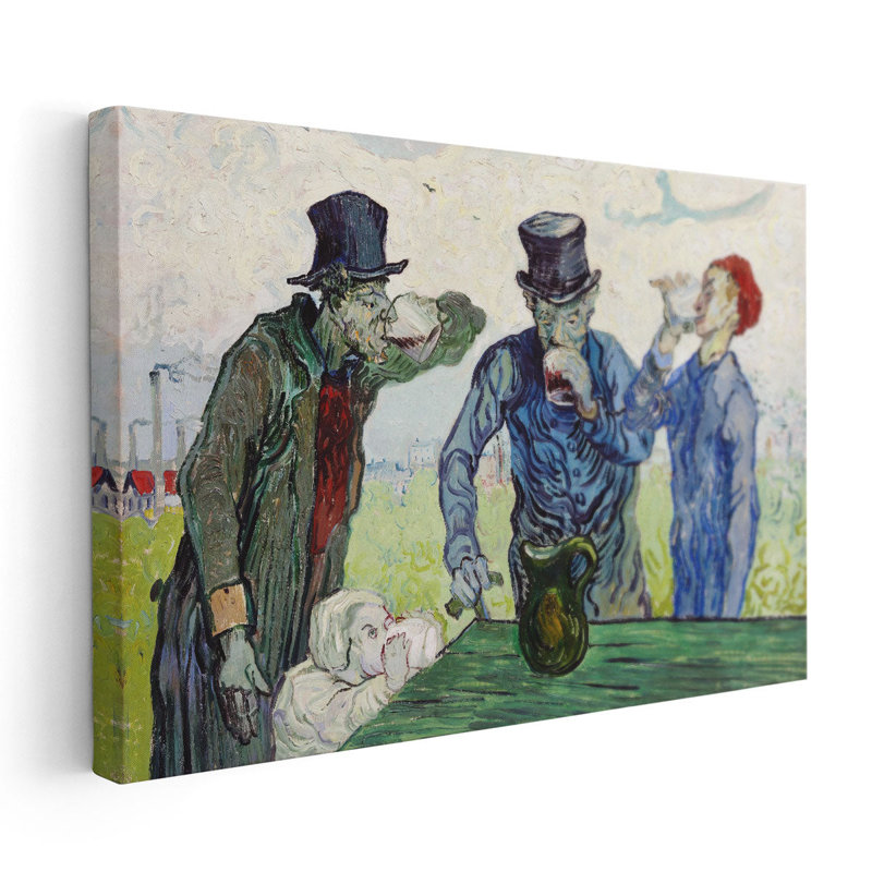 The Drinkers, 1890 - reproduction d'art sur toile, H 20 po x l 30 po
