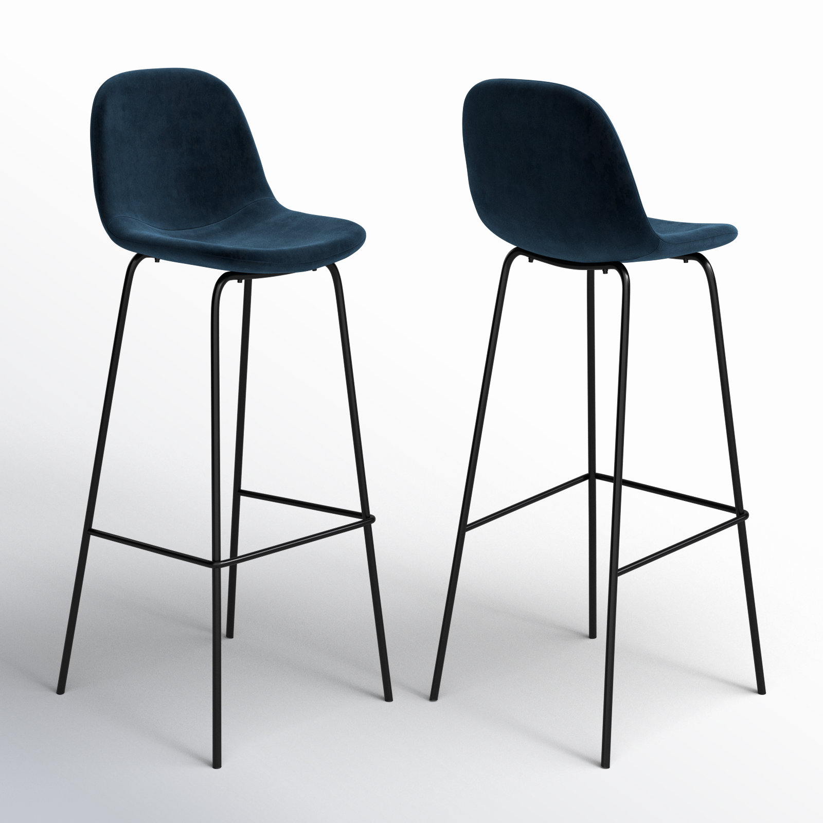 Kody Upholstered Bar & Counter Stool, Bar Stool (30.5" Seat Height), Bella Ink Performance Velvet