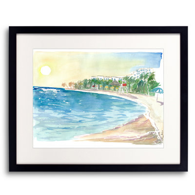Excursion Time At Jamaican Beach Of Doctors Cave Print by Martina Bleichner