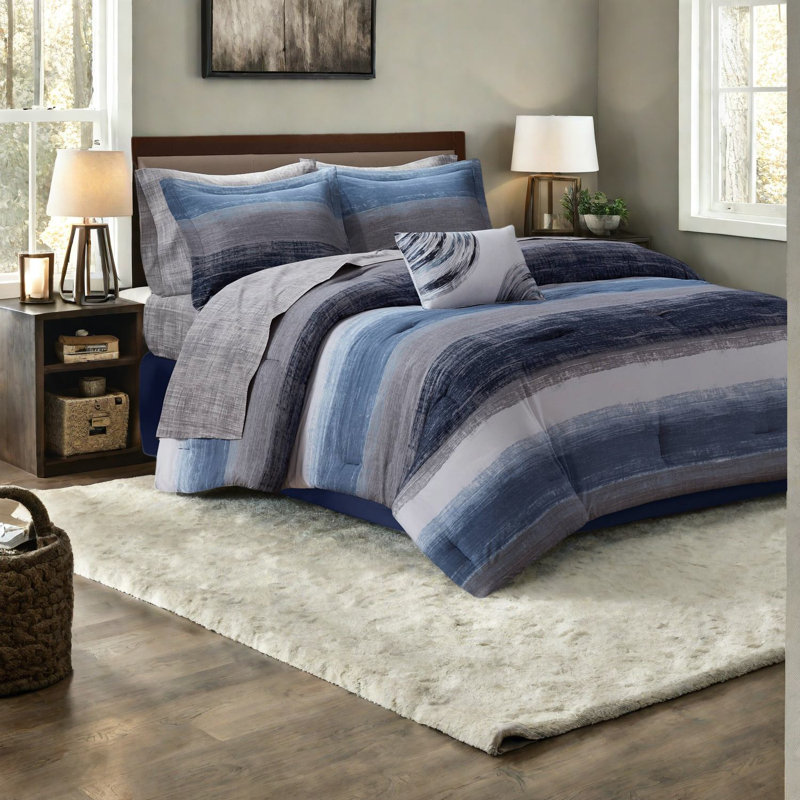 Ensembles de literie 7 pièces confortables, mélange de microfibre et de coton, motif aquarelle pour chambre simple