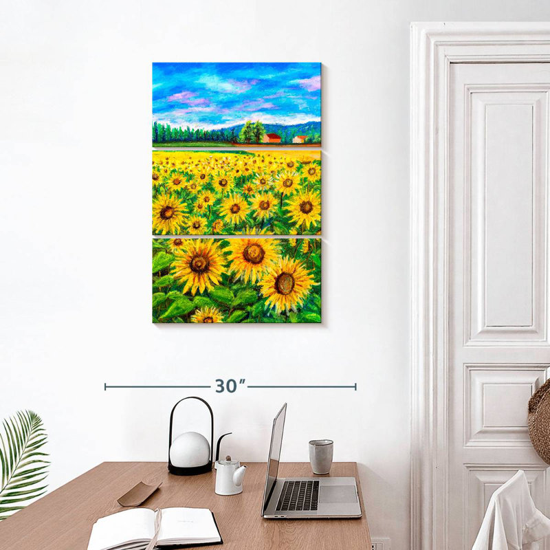 Champ de tournesols Alvord Country, H 32 po x l 20 po