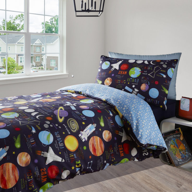 Hernandes Blue Reversible Duvet Cover Set, Single - 1 Standard Pillowcase