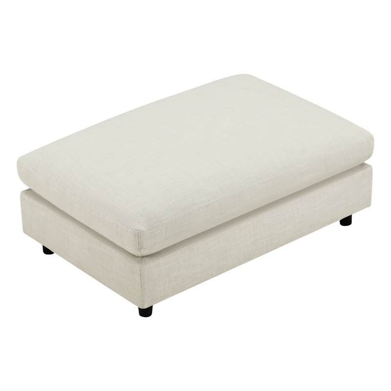 Repose-pieds rectangulaire rembourré 45 po Fleetwood, Beige Polyester