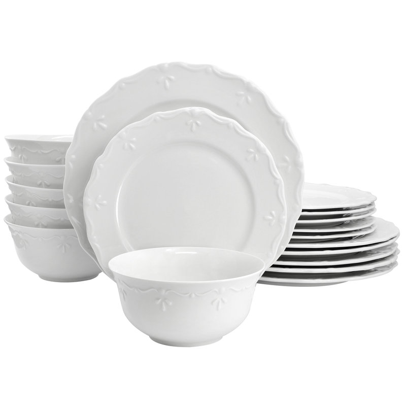  Service de table en porcelaine blanche 18 pièces Henryi
