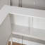 Structure de lit d'angle simple avec bibliothèque et 2 tiroirs de rangement sous le lit, lit moderne avec éclairage à DEL et station de charge, interchangeable gauche et droite, blanc-602236372