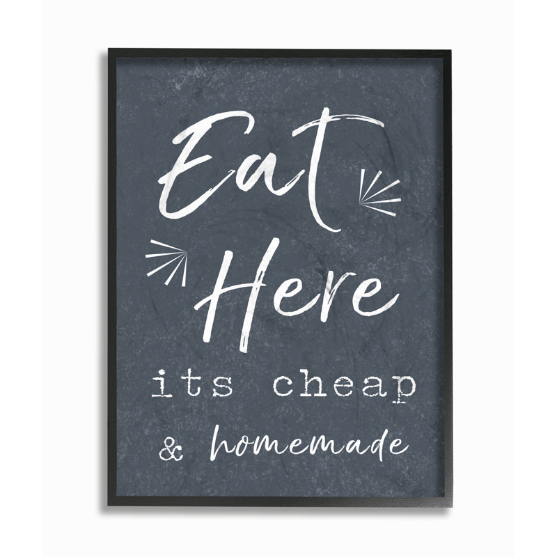 «Eat Here Home Cuisson Marine» par Daphne Polselli, reproduction d'art textuel sur toile, H 14 po x l 11 po