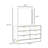 Dle Wide Dresser With Mirror, Gold Bracket Legs, Modern White Finish-117056032