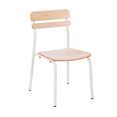 Chaise de salle à manger commerciale en bois massif avec structure et finition antique