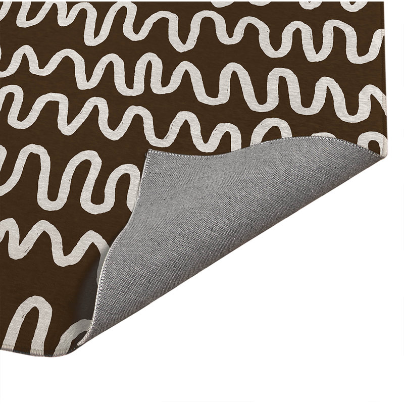 Tapis de cuisine Wiggle, Brun moka, Rectangulaire 2 pi x 3 pi
