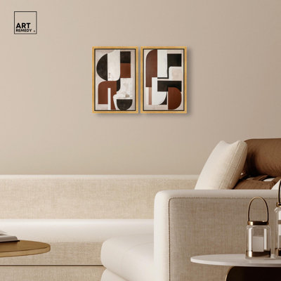 «Neutral Luxe Boho Art», ensemble de 2 impressions sur toile par 