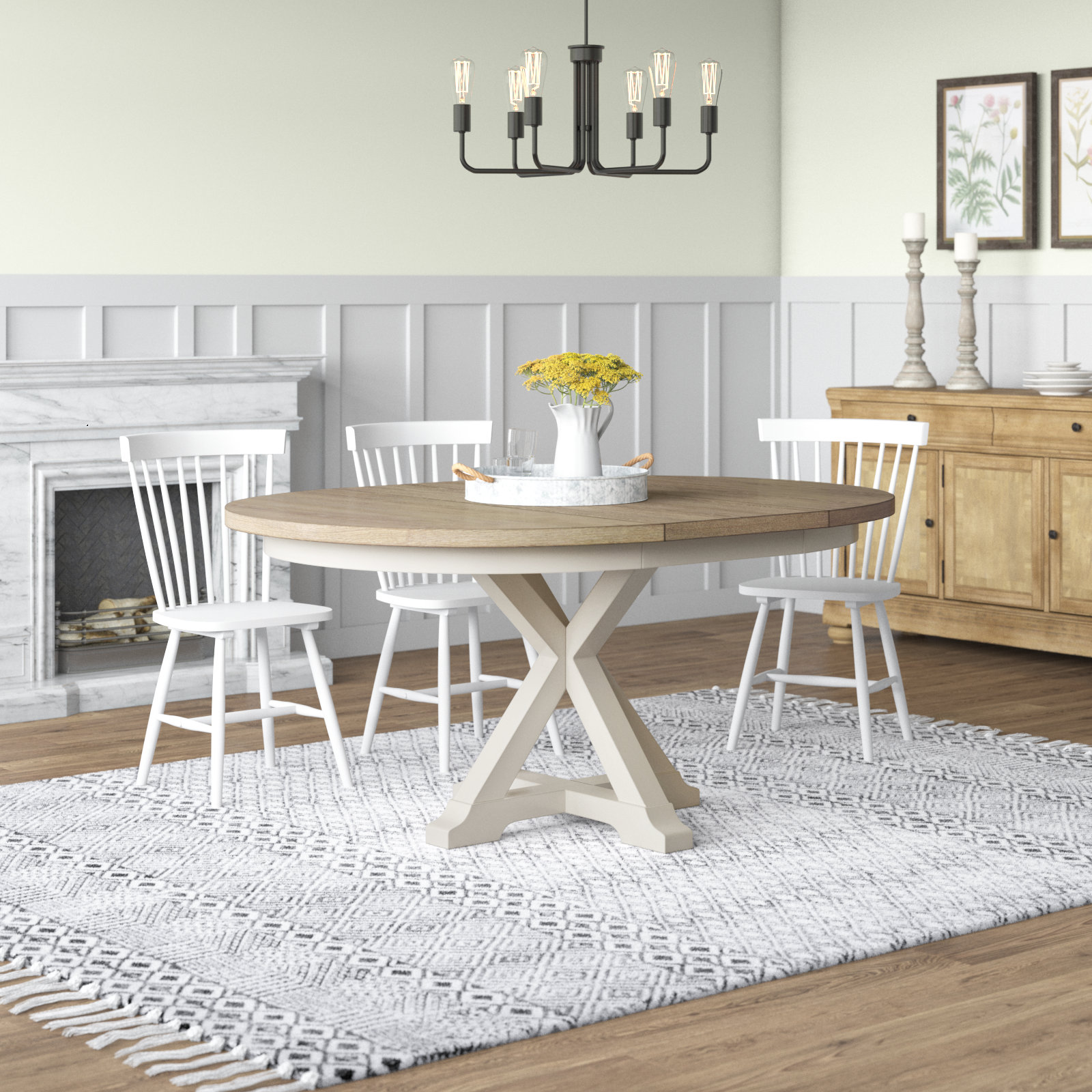 Farmhouse Round Dining Table Modern Farmhouse Round Extending