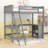 Twin Size Loft Bed With Desk And Bookshelves-175488819