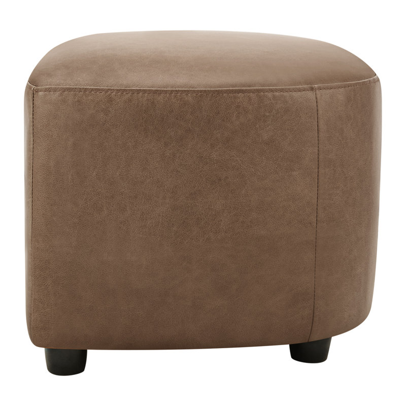 Bobbi Genuine Leather Ottoman, Camel