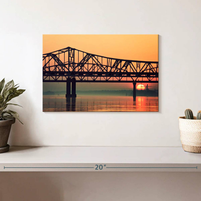 Pont sur la rivière Ohio, H 8 po x l 12 po