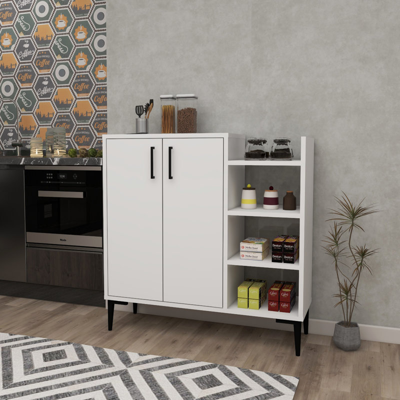Modern Multi-Purpose Cabinet, White, 35.4 x 35.6 x 11.6 inches | 100% Melamine Coated Particle Board, Thickness: 0.7 inches | Additional Storage with Numerous Shelves, Wall-Mountable, Stylish & Functional Design