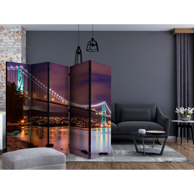 89'' W x 68'' H 5 - Panel Solid Wood Folding Room Divider