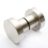 Round Glass Shower Knob "Spot" Back To Back Door Knob in 2" Diameter (Brass finished are unlacquered)