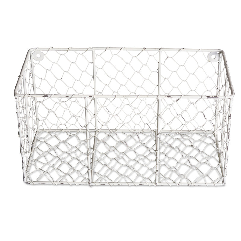 Paniers muraux Deloatch, Blanc antique, H 6,1 po x l 5,5 po x P 11,82 po