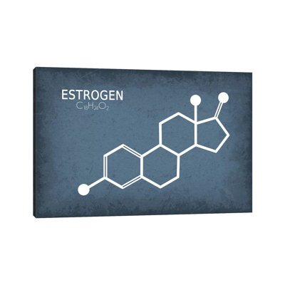 Estrogen Molecule - Wrapped Canvas Print