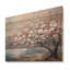 Rose et gris, fleur de cerisier I - fleurs, art mural sur bois de pin naturel-101404867
