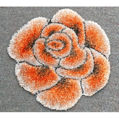 Voshell Floral Shag 80cm X 80cm Area Rug