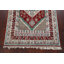 Tapis décoratif en laine rouge marocain de conception unique 4 pi 1 po x 6 pi 1 po noué à la main