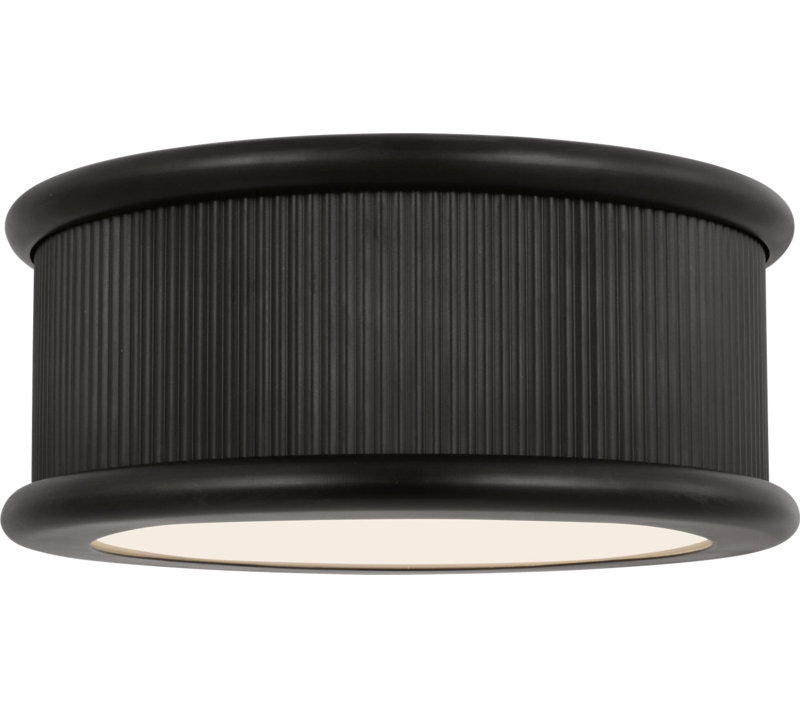 Ritz Flush Mount, Aged Iron, 6" H x 14" W x 14" D