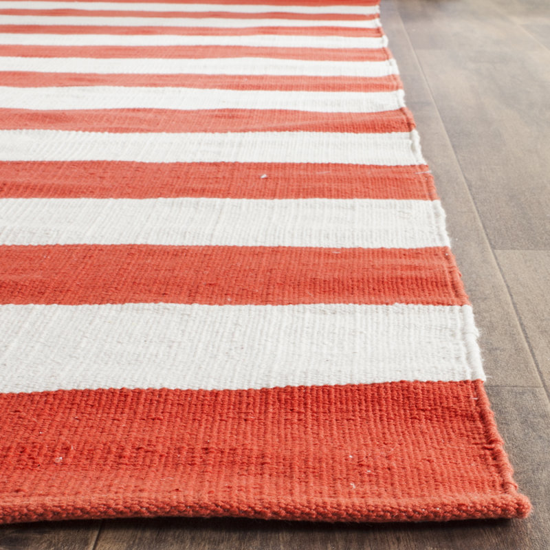 Dunkelberger Striped Cotton Hand Woven Area Rug, Rectangle 152 x 244 cm