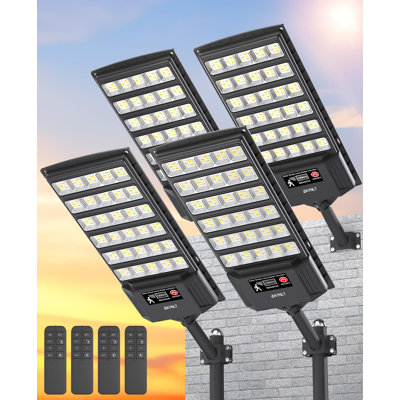 Solar Flood Lights With Motion Sensor, IP66 Waterproof Outdoor Security Lights, Dusk To Dawn Solar Powered, Remote Control, 3 Color Temperatures, 4 Lighting Modes, Easy Installation - 4 Pack