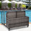 Poolside Float Storage Organizer, Pool Toy Storage Holder With Wicker Basket Outdoor Pool Float Holder Storage Rack Rolling Pool Caddy Cart Raft Holder Storage Rack For Pool Noodles Equipment Grey