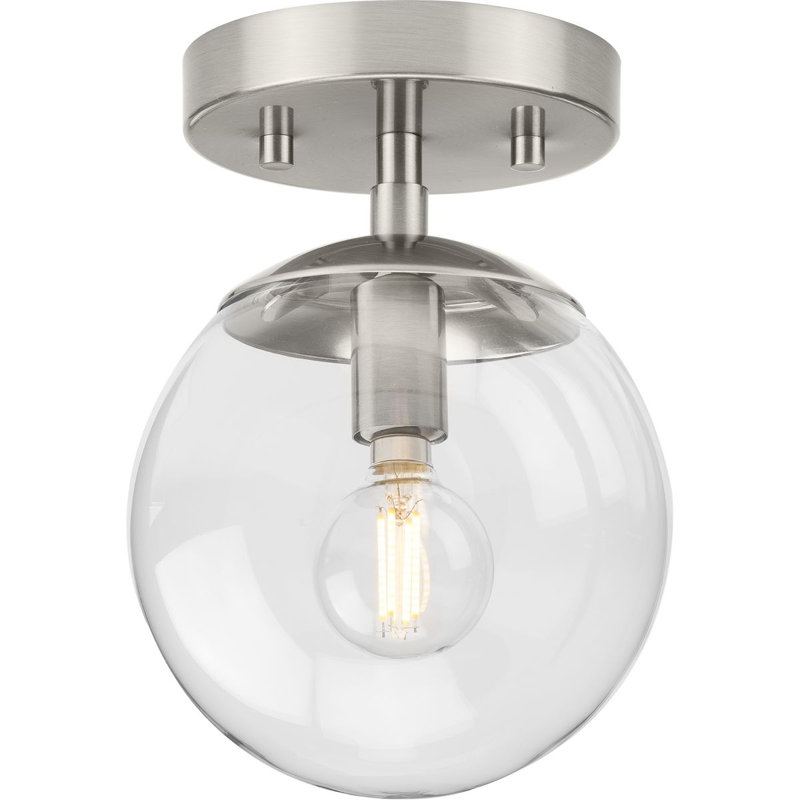 Sasheer Glass Semi Flush Mount, Nickel brossé