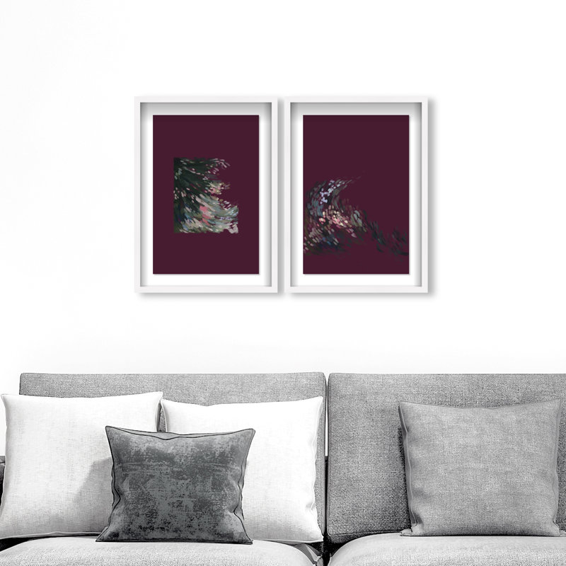 Delicate Spring Set Shadowbox Abstract Print by Oliver Gal, Black Frame, 10 x 15, 17.5"H x 25.5"W, White Shadowbox