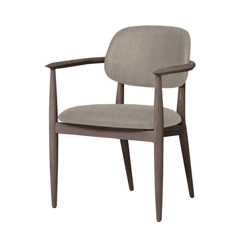 Chaise Slow de Space Copenhagen, Noyer à finition savonnée, Cendre Messenger 077