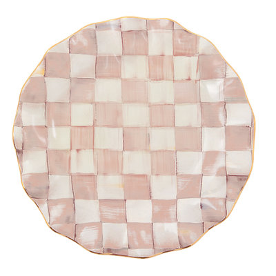 Rosy Check Ceramic Fluted Dinner Plate