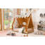 Lit maison avec tente et lumière-405200281-405200292