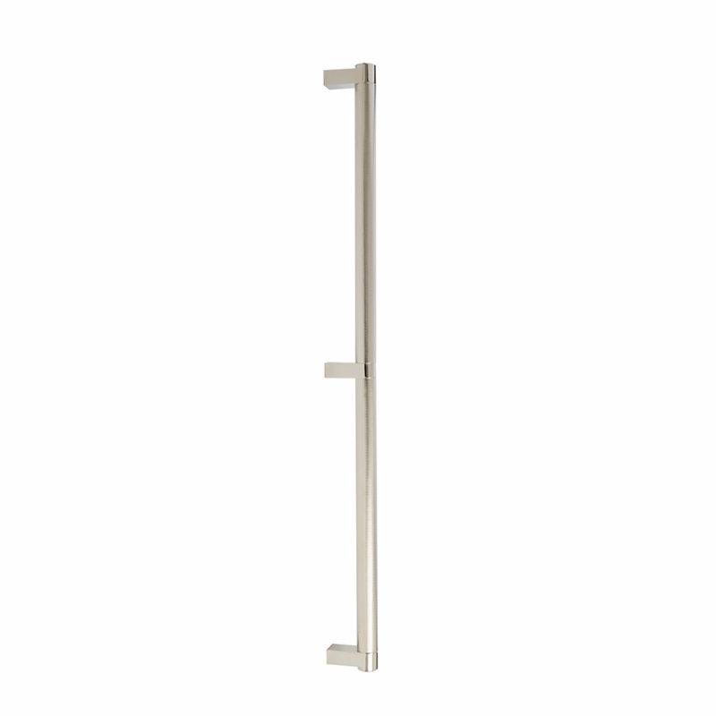 Poignée Emtek Select 24 "C-to-C, tige rectangulaire et poignée moletée, 24", Polished Chrome Knurled