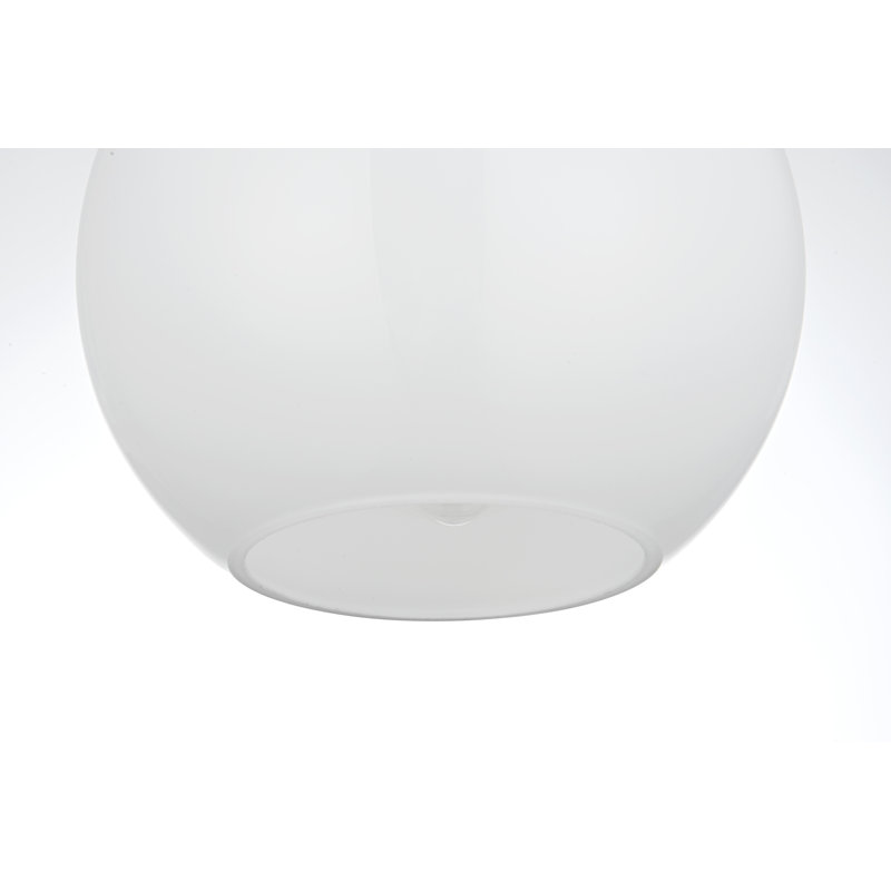 Luminaire suspendu sphérique simple à 1 lumière Snead, Blanc givré, H 68 po x l 7,9 po x P 7,9 po, Gold