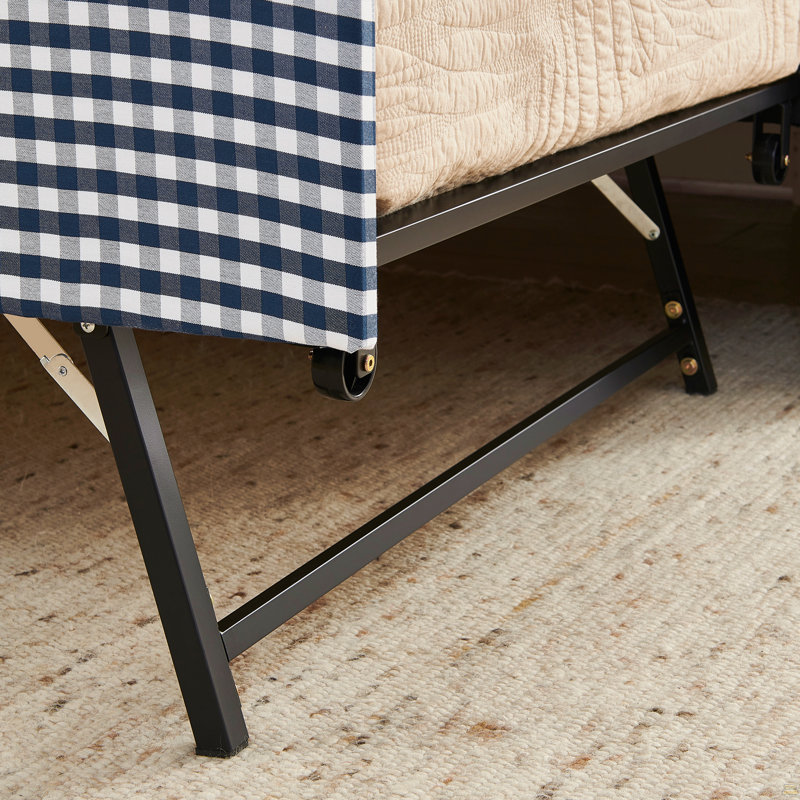 Lit de jour simple, canapé-lit convertible 3-en-1 Gingham, Dark Blue