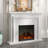 White Solid Wood Electric Fireplace
