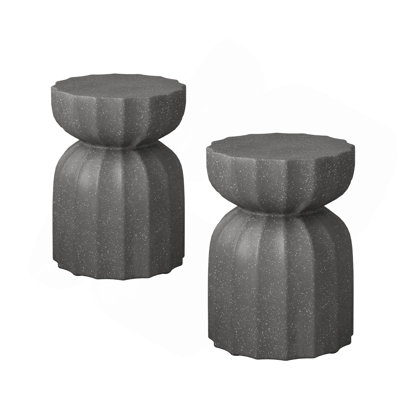 13" Modern Outdoor And Indoor Waterproof Coffee Table And Side Table Set, Durable Mgo Cement Design, Suitable For Patio, Garden, Backyard And Living Room, 2PC
