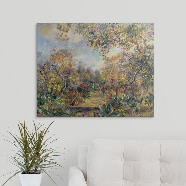 Reproduction d'art, "Paysage à beaulieu, vers 1893" par Pierre-Auguste Renoir, H 11 po x l 14 po x 1,5 po, Toile