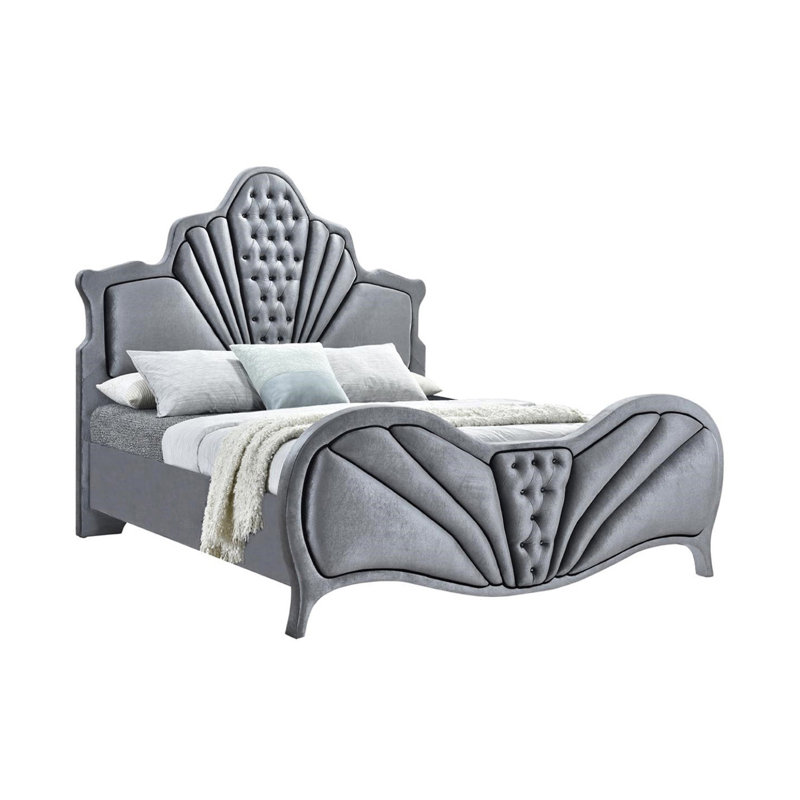 Ralston Grey Upholstered Platform Bed
