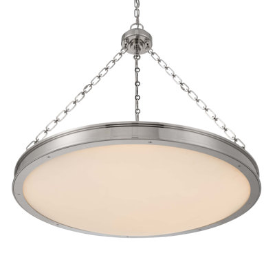Luminaire suspendu DEL intégré 30 po Wittmar en nickel poli avec verre gravé