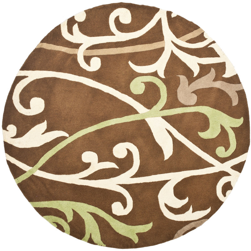 Soho Hand Tufted Wool Floral Rug, Round 6'