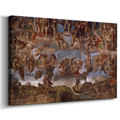 Le Jugement dernier (détail: Le bateau de Charon et les damnés) - Michel-Ange - Toile tendue avec châssis - 1536 - 1541