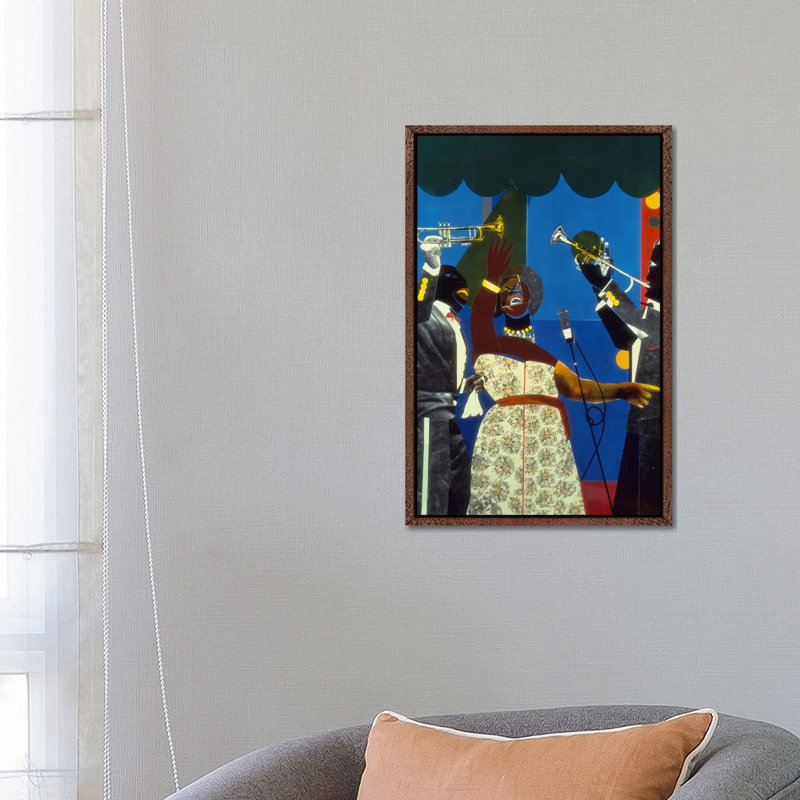 Show Time by Romare Bearden - Gallery-Wrapped Canvas Giclée on Canvas, Classic Wood Framed, 66.04 cm H x 45.72 cm W