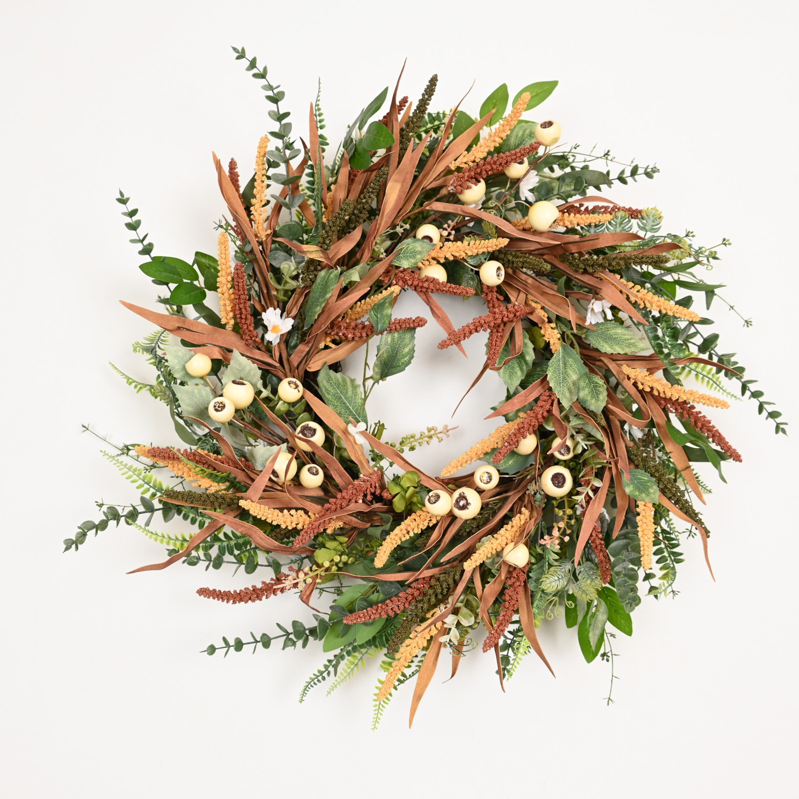 24" Handcrafted Eucalyptus Thanksgiving Wreath