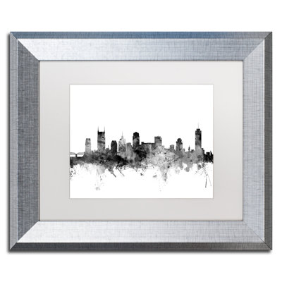 « nashville tn horizon b&w », impression encadrée
